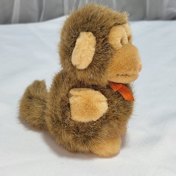 Russ Berrie Mookie Monkey Plush 5" Stuffed Animal Toy Fuzzy Chimp Palm Pet w Bow - Picture 4 of 8